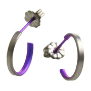 Ti2 Titanium Small Hoop Earrings - Imperial Purple