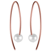 Ti2 Titanium Small Stem Pearl Earrings - Coffee Brown