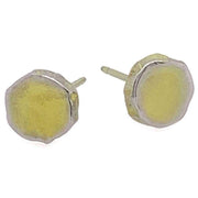 Ti2 Titanium Squashed 7mm Round Stud Earrings - Lemon Yellow