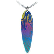 Ti2 Titanium Swirl Pattern Pendant - Blue/Pink/Yellow