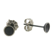 Ti2 Titanium Tiny Dome Stud Earrings - Black