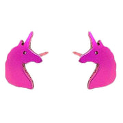 Ti2 Titanium Unicorn 9mm Stud Earrings - Pink