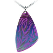 Ti2 Titanium Wave Pattern Plectrum Pendant - Pink