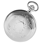 Woodford Chrome Plated Full Hunter Skeleton Mechanical Pocket Watch - Silver