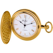 Woodford Full Hunter Gold Plated Pocket Watch - Gold