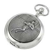 Woodford Rugby Skeleton Chain Pocket Watch - Silver