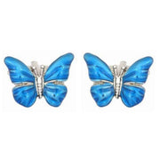 Zennor Butterfly Cufflinks - Blue/Silver