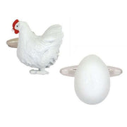 Zennor Chicken and Egg Cufflinks - White