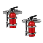 Zennor Fire Extinguisher Cufflinks - Silver/Red
