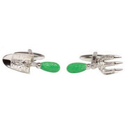 Zennor Gardeners Fork and Trowel Cufflinks - Green/Silver