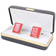 Zennor Keep Calm and Carry On Cufflinks - Red