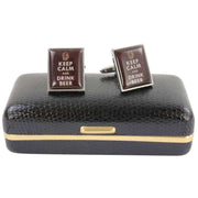 Zennor Keep Calm and Drink Beer Cufflinks - Caramel