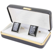 Zennor Keep Calm and Play Rugby Cufflinks - Black