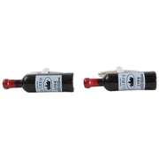 Zennor Wine Bottle Cufflinks - Black/Red