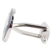 Zennor World Map Culffinks - Blue/Silver