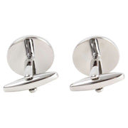 Zennor World Map Culffinks - Blue/Silver